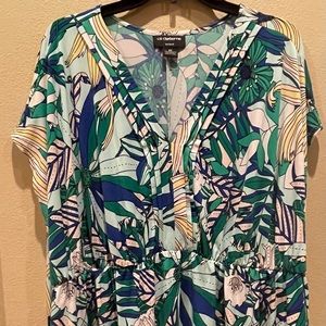 Liz Claiborne Floral Blouse (Size: 2X)